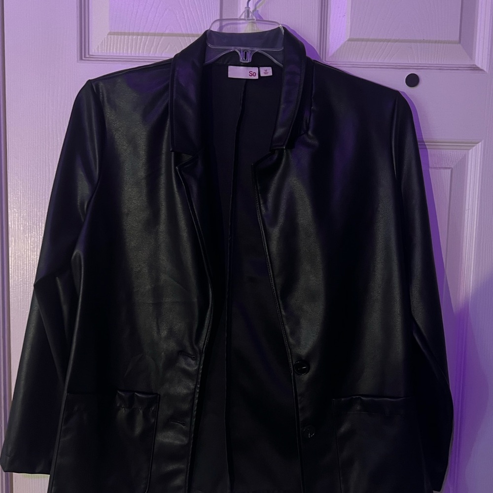 SO Black faux Leather Jacket/blazer